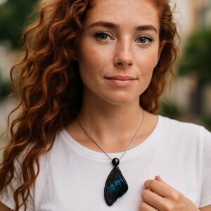 Fairy Wings, Real Butterfly Wing Pendant Sterling Chain